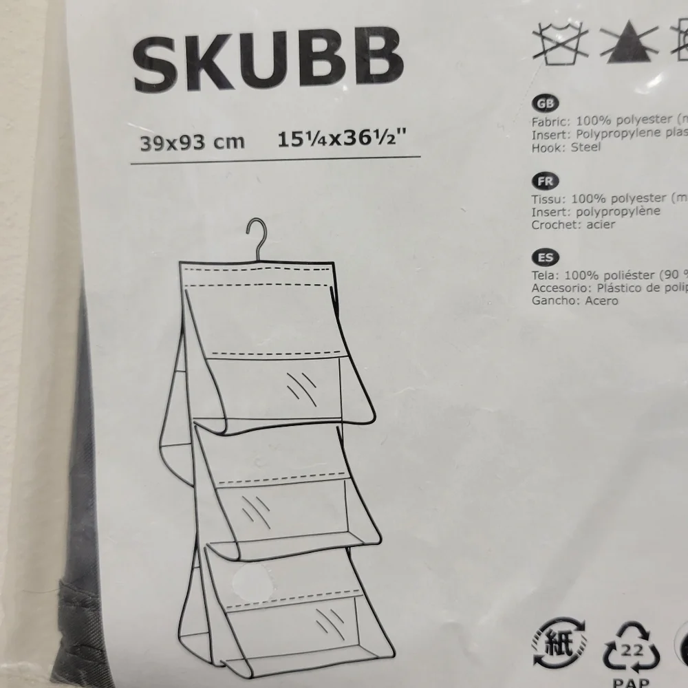Ikea SKUBB Hanging handbag organizer dark gray